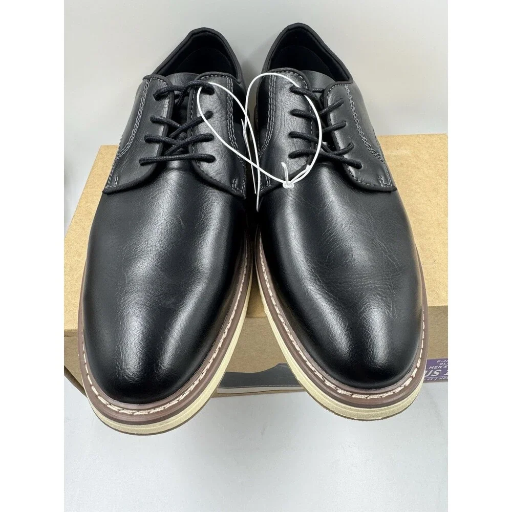 NEW Steve Madden P-Jansen Oxford Black Casual Lace Up Shoes, Men's Size 10